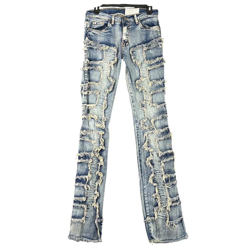 FWRD Denim NY Fit 3 Stacked Jeans Mens 30x36 Distressed Patchwork Streetwear